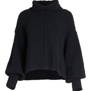 Free People Black Cowl Neck Pullover Sweater Size: Large